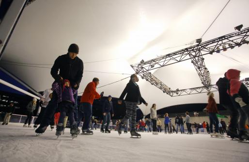 close up of skaters on Ice on opening day