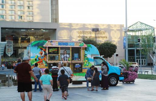 Kona Ice Truck with Customers