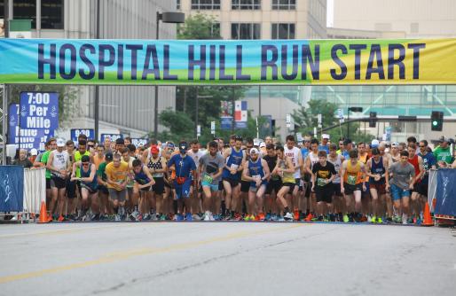 Hospital Hill Run Race Start with Runners