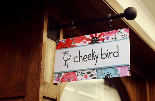 Cheeky Bird Store Sign