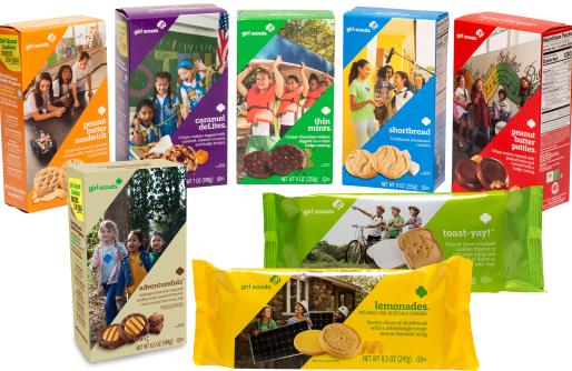 Picture of Girl Scout Cookie Boxes, All Flavors