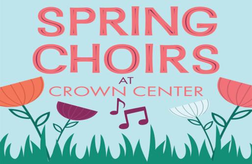 Spring Choirs Graphic with Flowers and Music Notes