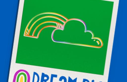 Dream Big Ad with Cloud and Rainbow drawing