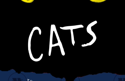 Black background with yellow cat eyes and title of show in white