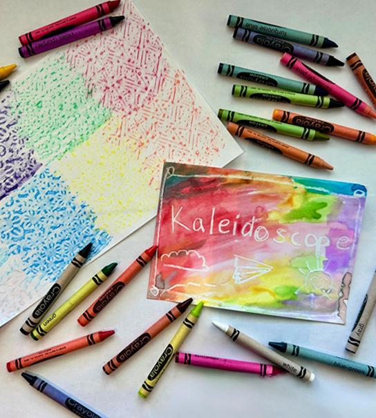 Crayons and art from Kaleidoscope