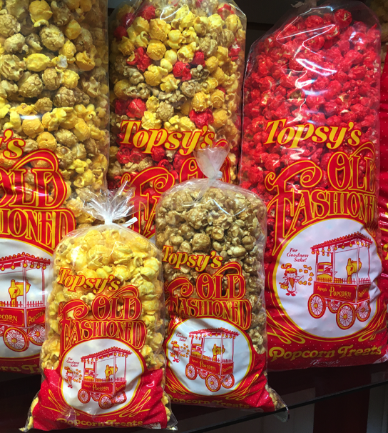 Bags of Topsy's Popcorn