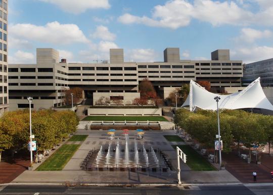 Crown Center Square with Pershing Buildings in the background