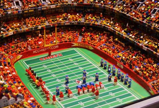 arrowhead stadium in lego blocks