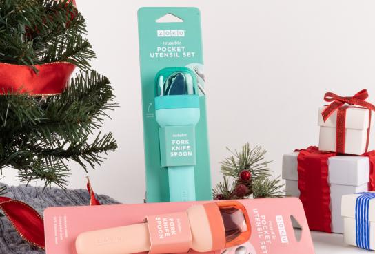 Green and Pink Boxed Utensil Kits