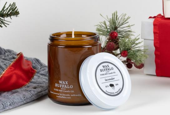 Candle Jar with Lid on Side