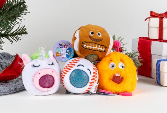 Four Ball Jellies, Football on top of Unicorn, Baseball and Chicken