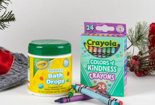Jar of Bath Dropz and Box of Colors of Kindness Crayons