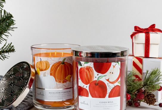 Two Candle Jars by Tree