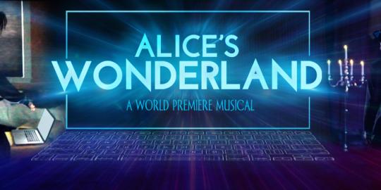 Alice's Wonderland Title over Computer Keyboard